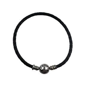 Chamilia Sterling Silver Leather Charm Bracelet 7"